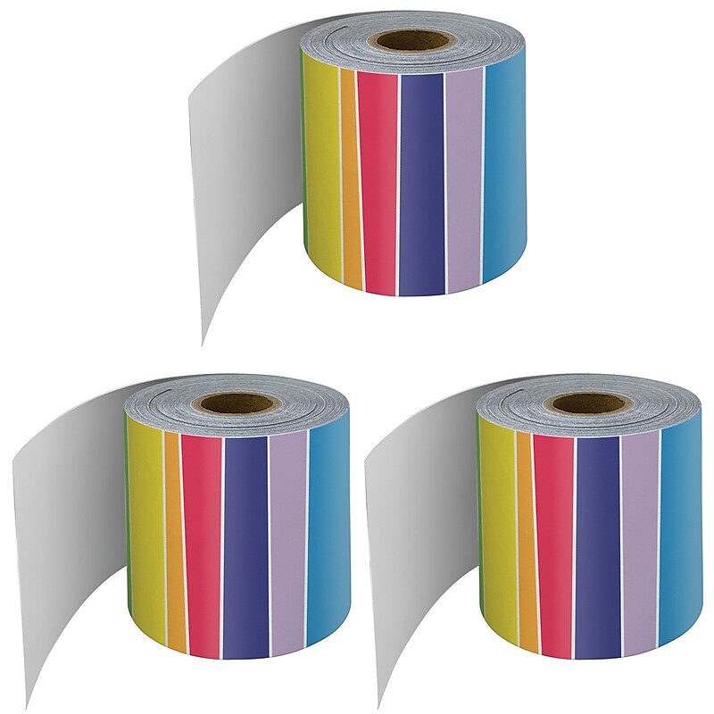 Carson Dellosa Education Rolled Straight Border, 3"x 65', Rainbow, 3/Bundle (CD-108475-3) image 1