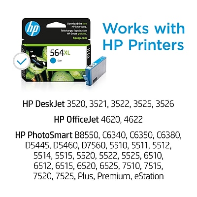 HP 564XL Cyan High Yield Ink Cartridge, Prints Up to 750 Pages (CB323WN#140) Sansujyuku sansujyuku.com