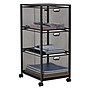Mind Reader 3-Drawer Mobile Organizer Storage Cart with Wheels, Metal, Black (3TWHEEL-BLK)~#|#~BEEBB8CD-95E5-4511-93BC17F8AC99369B_sc7