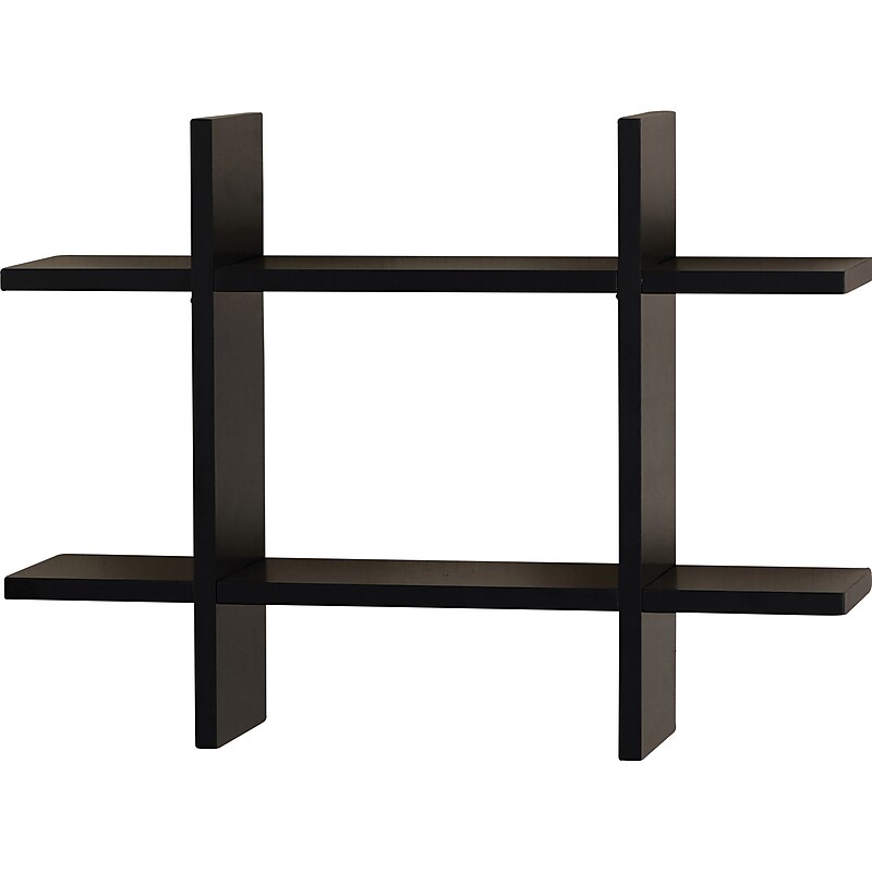 V-Light 6-Shelf Wood Mounted Cross-Style Decorative Unit, 22", Black (VW161014B) image 1