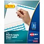 Avery Index Maker Paper Dividers with Print & Apply Label Sheets, 5 Tabs, White, 50 Sets/Pack (11556)~#|#~BEFE3C46-2372-412D-B095D041898C1EED_sc7