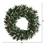 Nearly Natural 24 in. Pre-Lit Frosted Swiss Pine Wreath, Green (W1113)~#|#~BF00DC6D-7D04-4859-BBAC7BABEDA76881_sc7