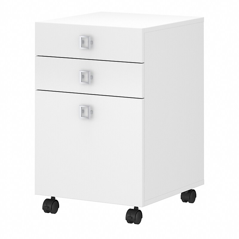 Bush Business Furniture Echo 3 Drawer Mobile File Cabinet, Pure White (KI60101-03) image 1
