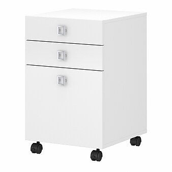 Office by kathy ireland® Echo 3 Drawer Mobile File Cabinet, Pure White/Pure White (KI60101-03)