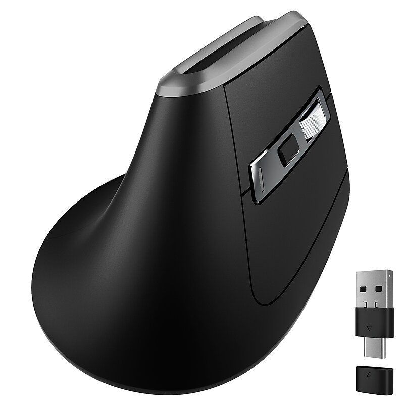 Delton S20 Wireless Ergonomic Optical Mouse, Black (DMS20-WB) image 1