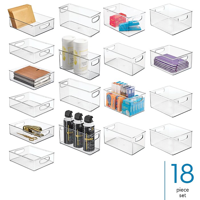 iDESIGN Assorted Stackable Plastic Storage Bin, 18/Set (07071S