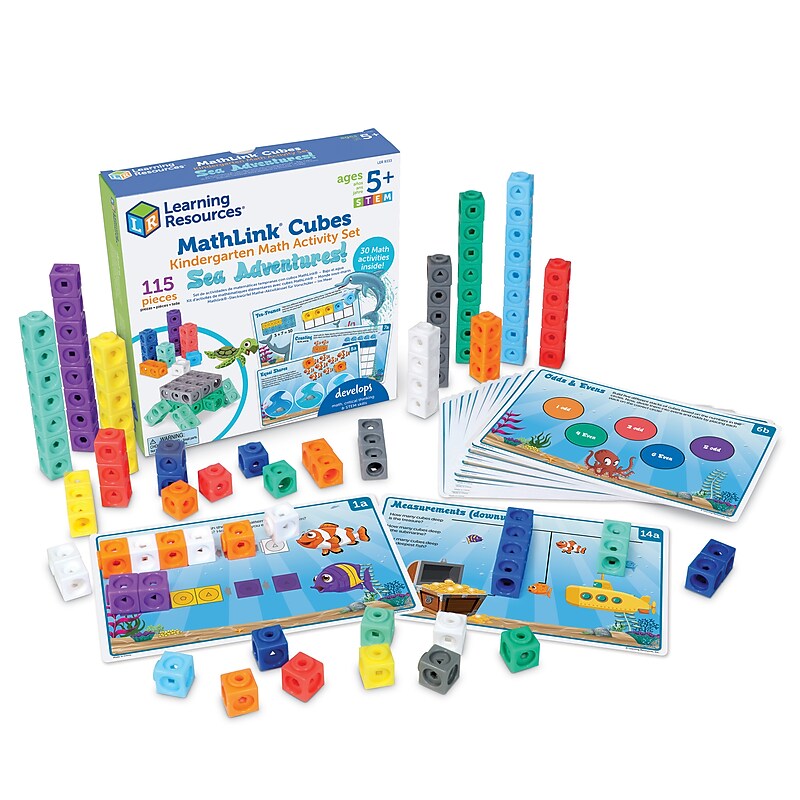 Learning Resources MathLink Cubes Sea Adventure Kindergarten Math Activity Set (LER9333) image 1