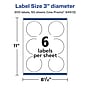 Avery Laser/Inkjet Round Multipurpose Labels, 3" Dia, Matte White, 300 Labels/Box (94513)~#|#~BF0B0688-9045-4742-AB6576E46B319167_sc7