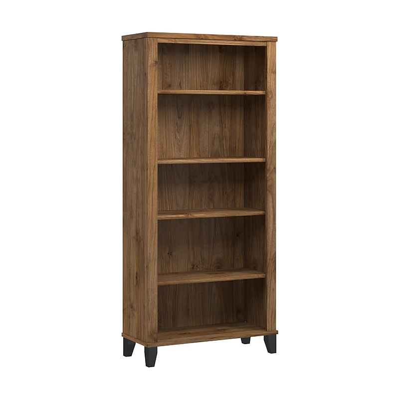Bush Home Somerset Tall 5 Shelf Bookcase, Fresh Walnut (WC81365) image 1