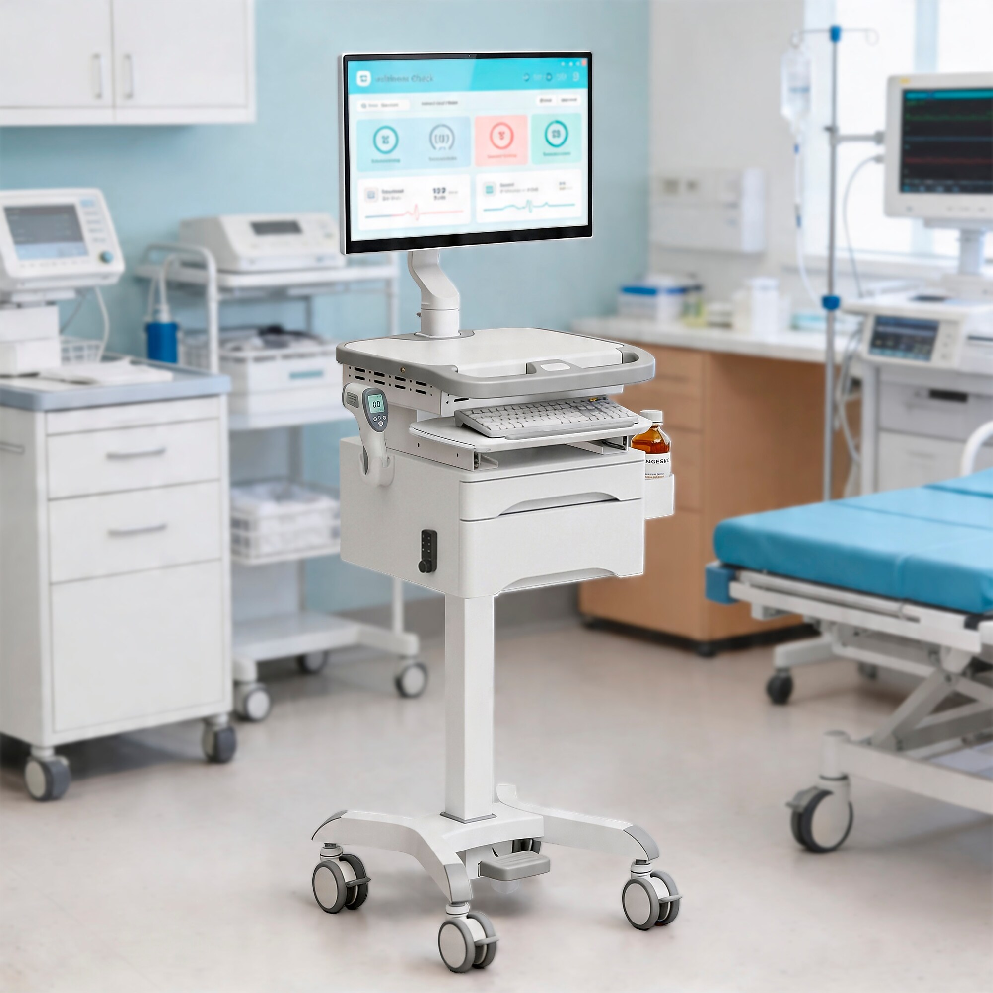 Mount-It! MedHub Full-Motion Swivel Monitor Mount for Mobile Medical Carts, 17″-32″ Screens, 17.6 lbs. Capacity (MI-16005SW) Sansujyuku sansujyuku.com