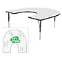 Correll Horseshoe-Shaped Activity Table, 60" x 66", Height-Adjustable, Frosty White/Black (A6066DE-HOR-80)~#|#~BF179C44-1126-49CF-BF04615777A99768_sc7