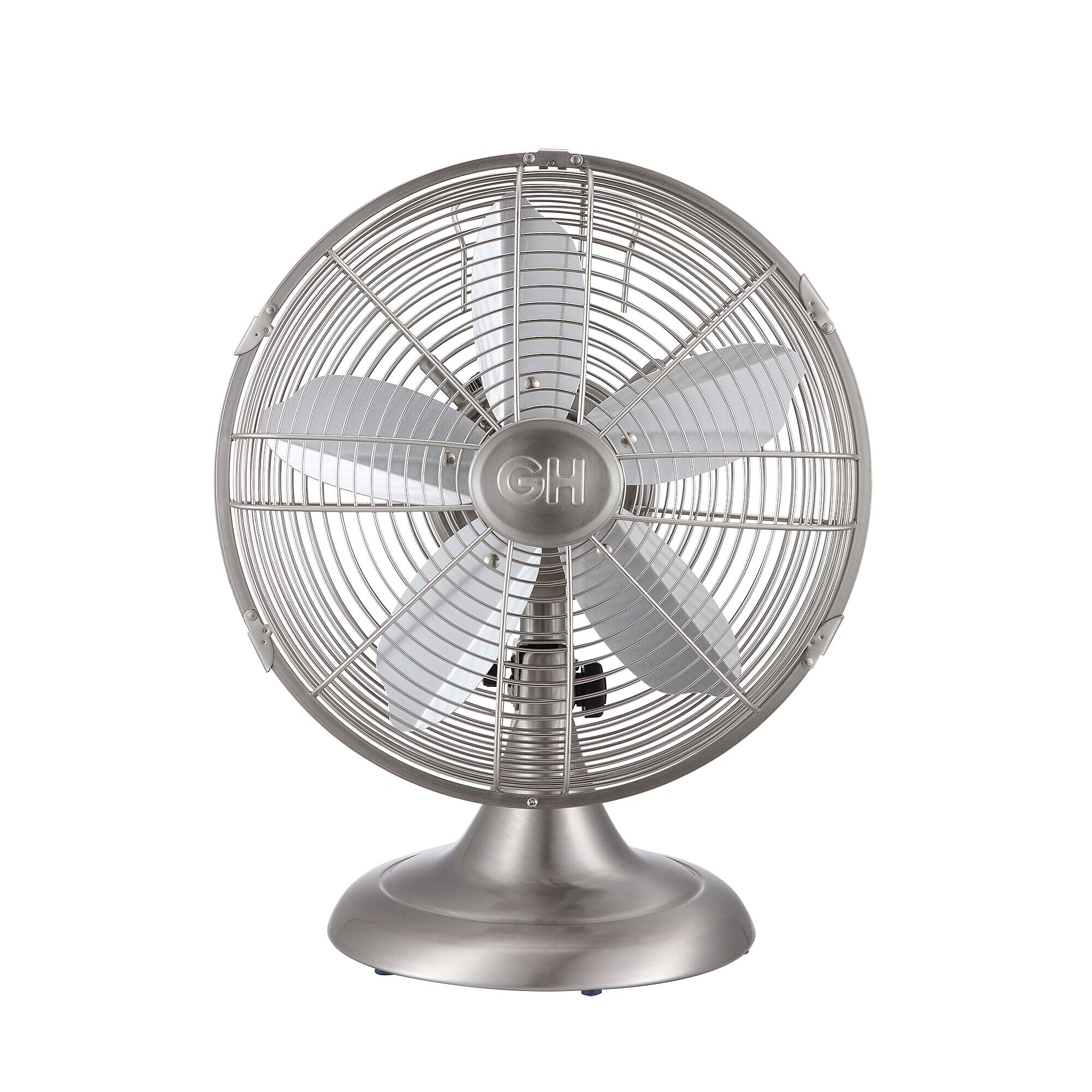 Good Housekeeping Oscillating Desk Fan, 3-Speed, Brushed Nickle (92605) Sansujyuku sansujyuku.com