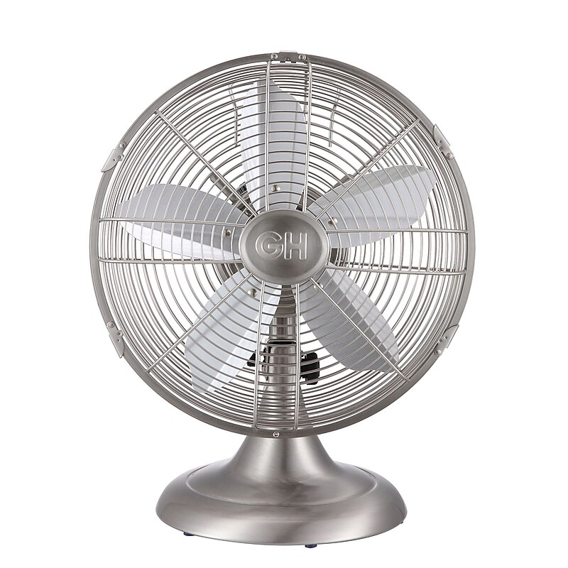 Good Housekeeping Oscillating Desk Fan, 3-Speed, Brushed Nickle (92605) image 1