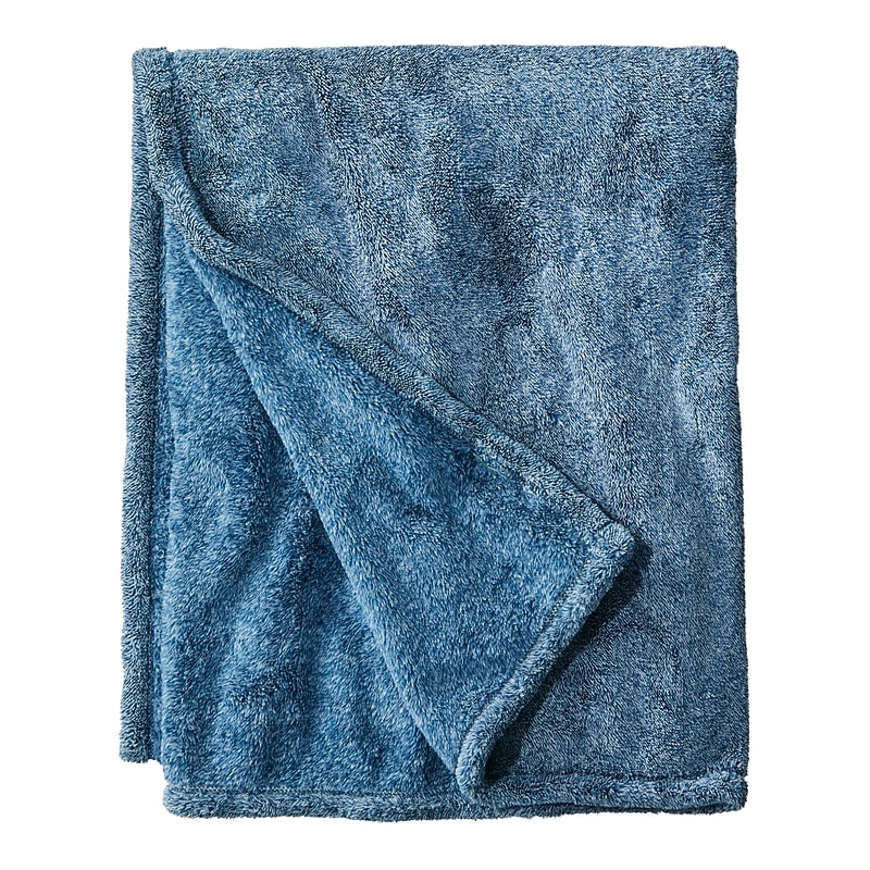 L.L.Bean Wicked Plush Throw, Extra Large, Bayside Blue Heather (1000199218) image 1