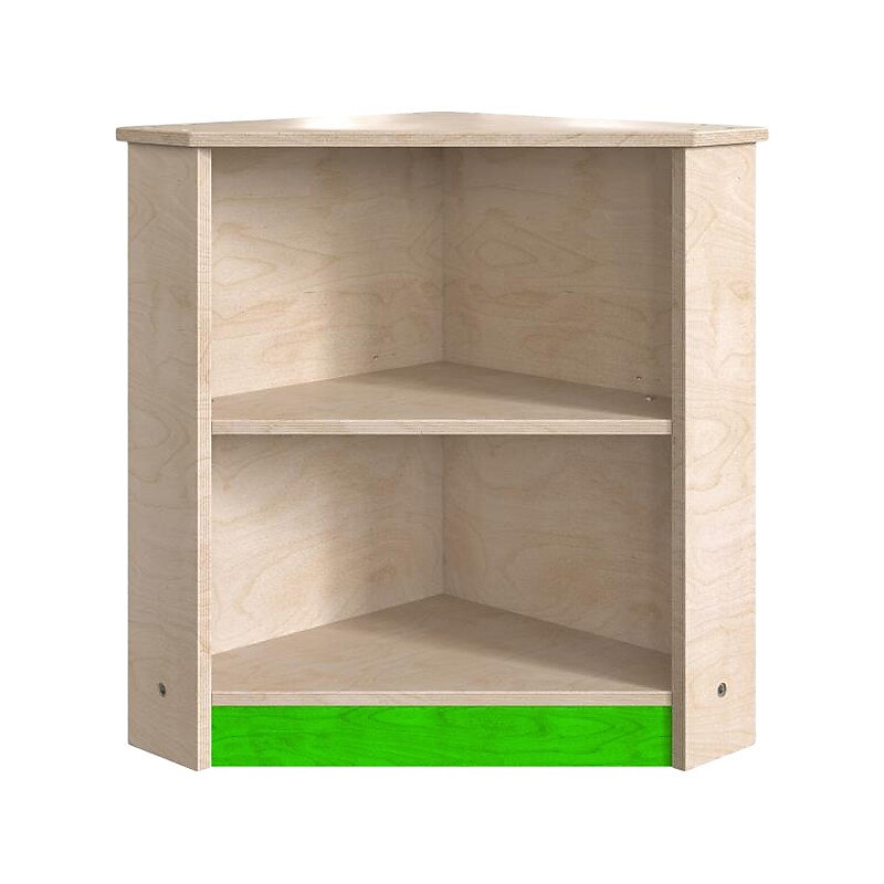 Flash Furniture Bright Beginnings Kids' 2-Tier Corner Kitchen Cabinet, Brown/Green (MK-ME03553-GG) image 1