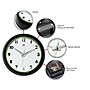 Infinity Instruments Lux Wall Clock, Plastic/Glass, 12" (14917BK-G3140)~#|#~BF1FAAA4-FD48-4186-B486F0066374FB74_sc7