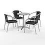 Flash Furniture Lila Indoor-Outdoor 23.5'' Round Table Set with 4 Rattan Chairs, Black (TLH24RD020BKCH4)~#|#~BF1FAF00-A5B1-4ABC-952CC17E9A8E2C44_sc7