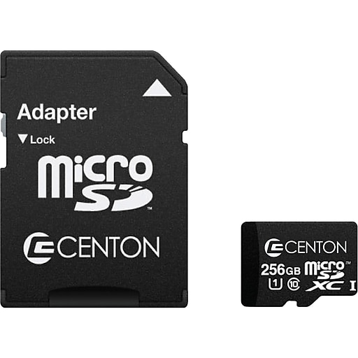 Centon 256GB microSDXC Memory Card with Adapter, Class 10, UHS-I