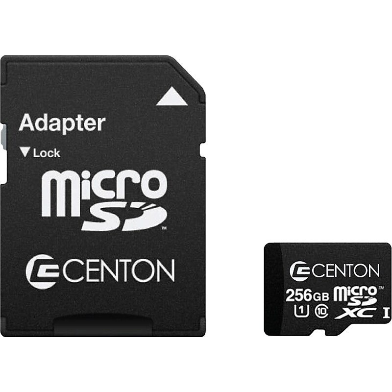 Centon 256GB microSDXC Memory Card with Adapter, Class 10, UHS-I (C1-MSDXU1-256.1) image 1