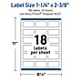 Avery Rectangle Laser Multipurpose Labels, 1-1/4" x 2-3/8", White, 180/Pack (19479399264)~#|#~BF22E320-28F3-4D88-ABFB9E933E66189B_sc7