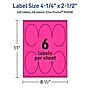 Avery Oval Laser/Inkjet Multipurpose Labels, 4.25" x 2.5", Neon Magenta (240/Box)~#|#~BF242F5A-4012-4EFF-A71CB9F018198F0A_sc7