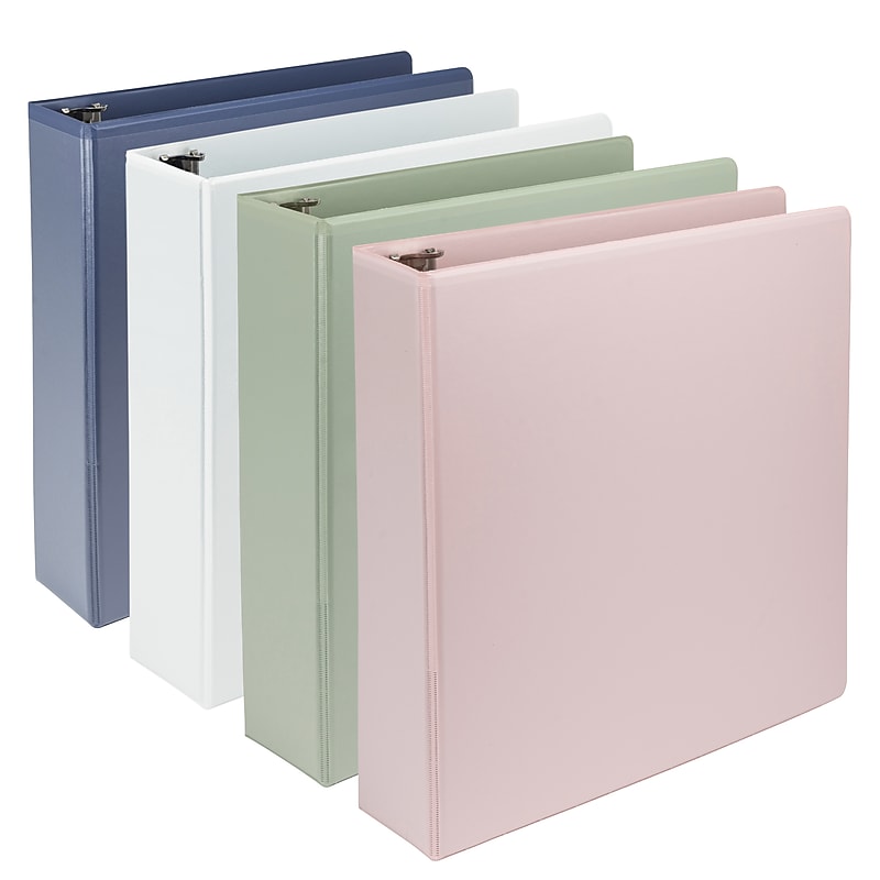 Samsill Earth's Choice Plant-Based 2" Durable View Binders, 3 Ring, Made in USA, Assorted Fashion Colors, 4/Pack (MP46969) image 1