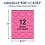 Avery Laser/Inkjet Heart Multipurpose Labels, 2-9/32" x 1-27/32", Bright Pink, 120/Pack (94603)~#|#~BF27904B-50FC-4BC0-94343F7178F91AD2_sc7