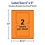 Avery Laser/Inkjet Multipurpose Rectangle Labels, 4" x 5", Bright Orange, 160/Box (94253)~#|#~BF2F85CB-14A4-4729-94850A4F8139AB71_sc7