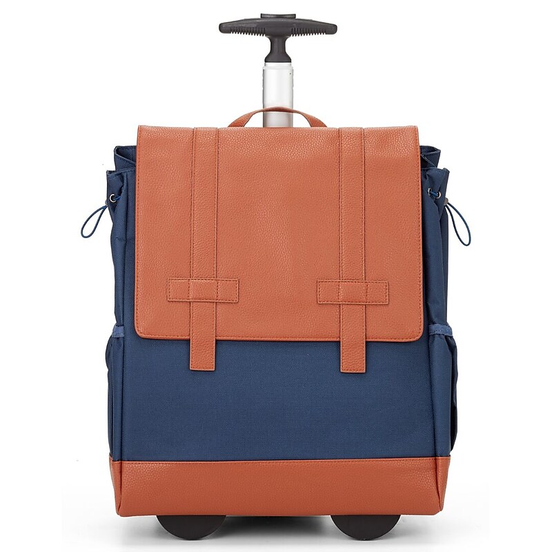 Francine Collections 15" Laptop Rolling Wheels Up Backpack, Navy (BKBUDGRL_SM-NVY) image 1