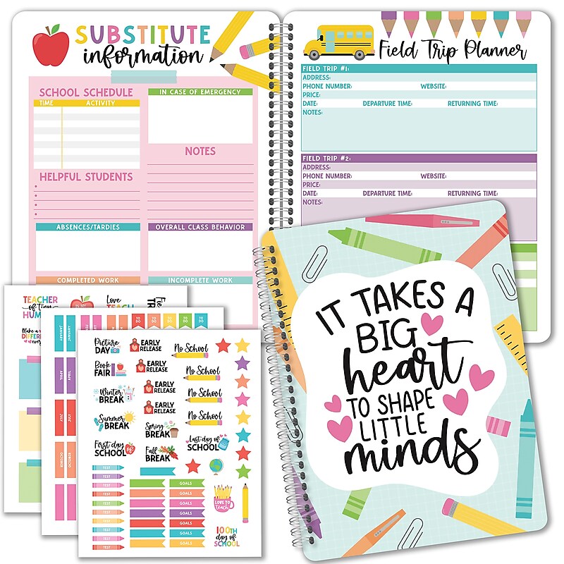 Hadley Designs Undated Colorful Teacher Planner and Lesson Plan Book, 8" x 10" (HDDX0042UWHX3) image 1