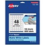 Avery TrueBlock Laser/Inkjet Square Multipurpose Labels, 1" x 1", White, 4800 Labels/Box (94103)~#|#~BF3B1700-147E-4028-A15D0209C3E95C0F_sc7