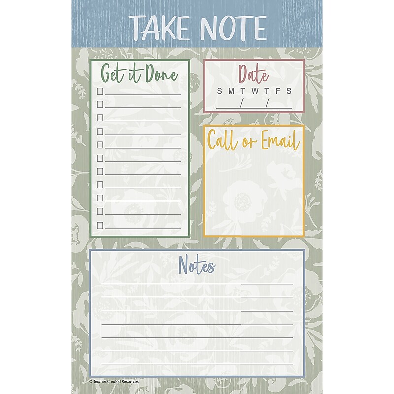 Teacher Created Resources Classroom Cottage Notepad & Refill, Multicolored, 12/Bundle (TCR7198-12) image 1