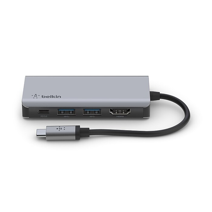 Belkin USB-C to Multiport Video Adapter, Black/Gray (AVC006BTSGY