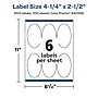 Avery Laser/Inkjet Multipurpose Oval Labels, 2.5" Dia, Glossy White, 600/Box (94058)~#|#~BF45954B-2879-4AFC-B32B9658D95B7D3F_sc7