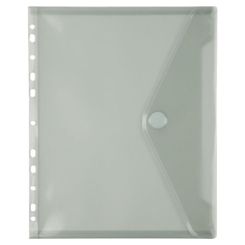 JAM Paper Plastic Binder Pocket, Gray, 3/Pack (235738956AX3) image 1