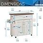 Techni Home Deluxe Mobile Kitchen Island Cart with Water Resistant Top, Storage Cabinets with Adjustable Shelves, and Spice Rack~#|#~BF47E358-1009-4FEE-B89AF95854BF3E09_sc7