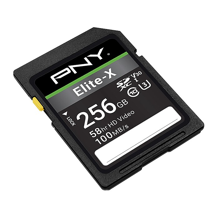 PNY Elite-X 256GB SDXC Memory Card, Class 10, UHS-I, V30 (P