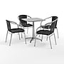 Flash Furniture Lila Indoor-Outdoor Table Set with 4 Chairs, 23.5" x 23.5", Aluminum/Black (TLH24SQ020BKCH4)~#|#~BF4F2A2C-AB2C-474B-AE9B4AF8B08D38AA_sc7
