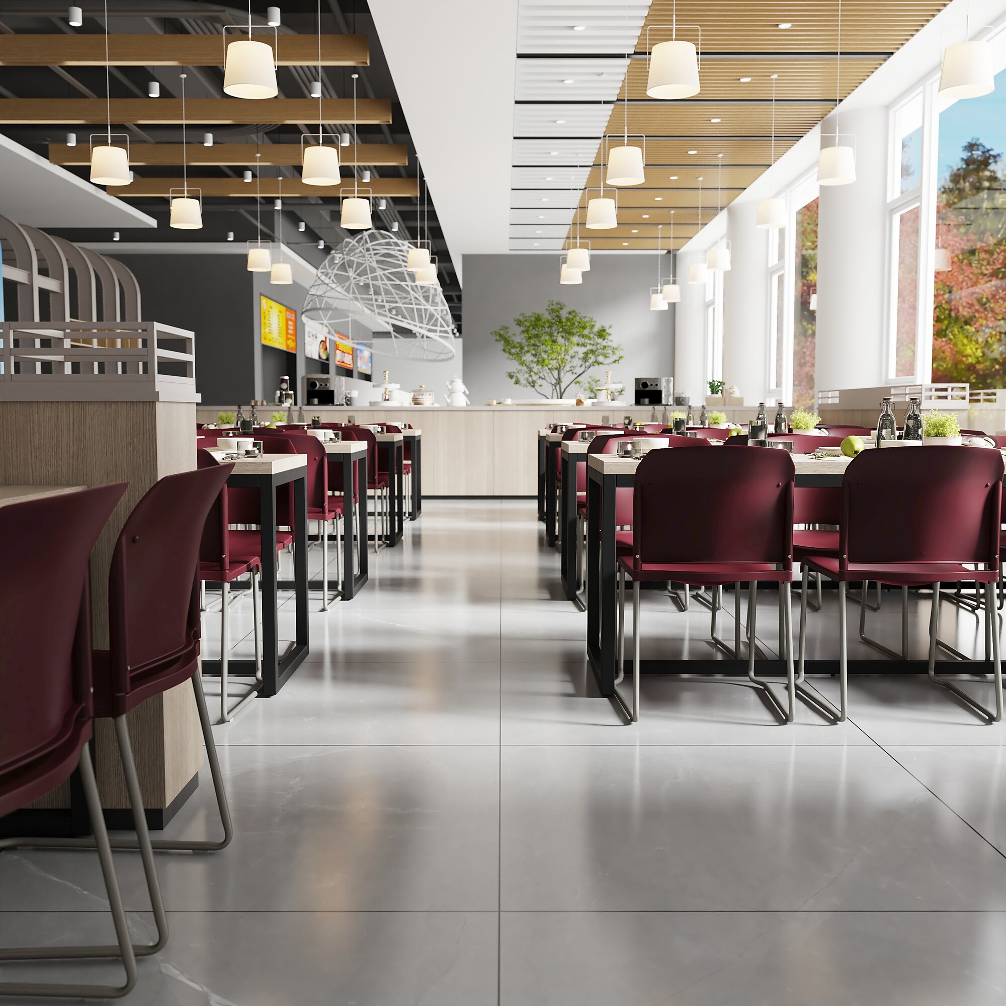 Flash Furniture HERCULES Series Plastic Contoured Stacking Chair, Burgundy/Gray (RUT238ABY) Sansujyuku sansujyuku.com