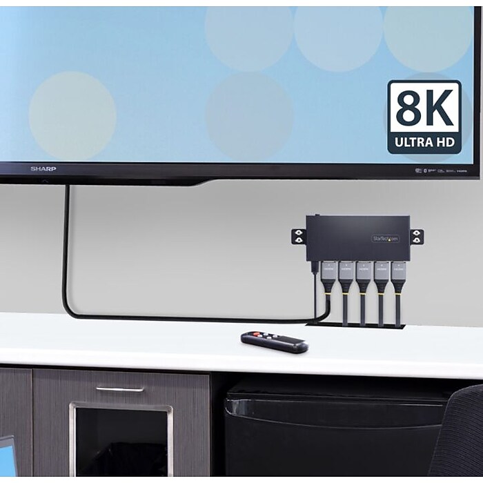 StarTech 4PORT-8K-HDMI-SWITCH HDMI 4-Port KVM Switch | Staples