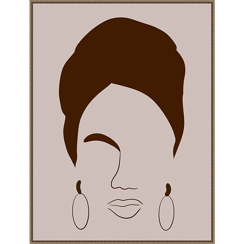 Amanti Art Woman with Headwrap by Carelle N'guessan. Framed Canvas Wall Art Print, 32" x 42" (A42678302870) image 1