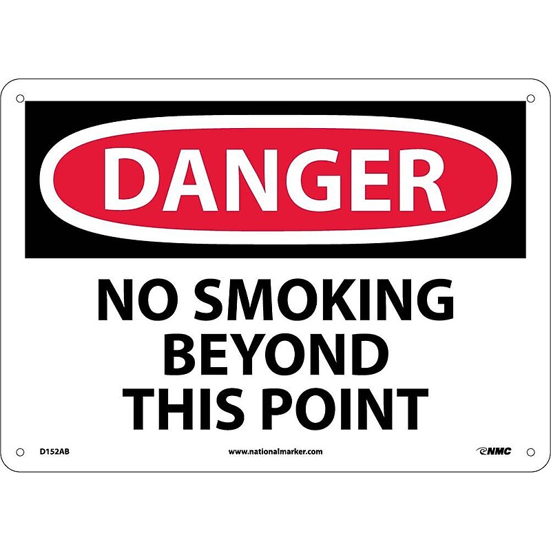 Danger Signs; No Smoking Beyond This Point, 10X14, .040 Aluminum image 1