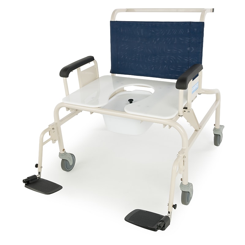 Lumex Shower Commode, Drop Arms, Back Rest, Steel Frame, 750Lb. Capacity (5228) image 1