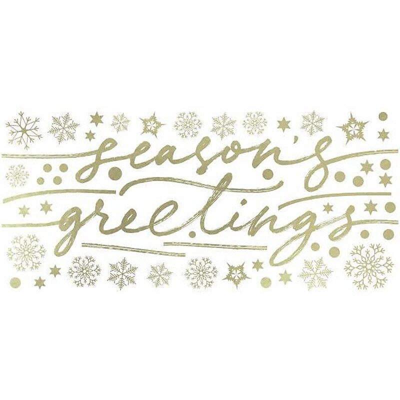 RoomMates Season's Greetings Contemporary Wall Decal Set, Holiday (RMK4837GM) image 1