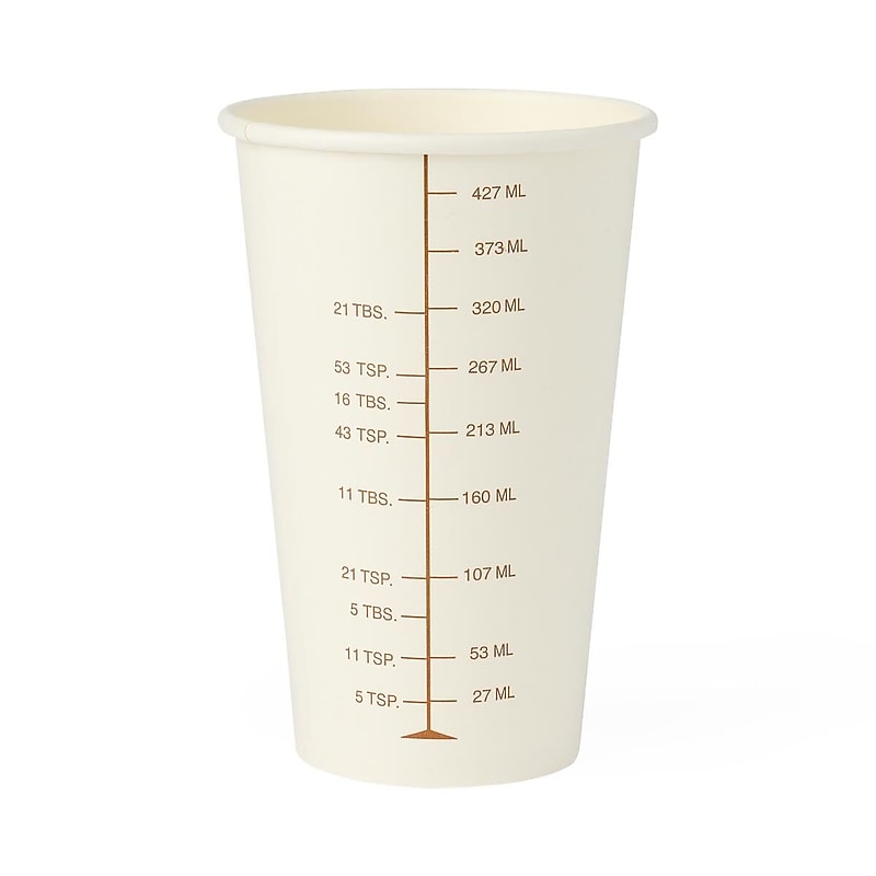 Medline Graduated Disposable Paper Drinking Cups, Barium, 16oz, 50/Pack, 20 Packs/Carton (NON05016BAR) image 1