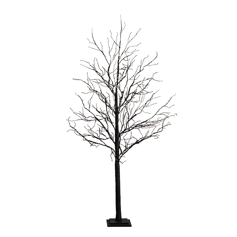 Nearly Natural 6' Pre-Lit Halloween Deluxe Black Twig Artificial Fall Tree with 156 Orange and Purple LED Lights (T4759) image 1