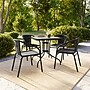 Flash Furniture Rattan Stacking Patio Chairs, Black, 4/Pack (4TLH037BK)~#|#~BF788B74-0073-43D9-9CBE83BC39A65DBD_sc7