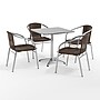 Flash Furniture Lila Indoor-Outdoor 27.5'' Square Table Set with 4 Rattan Chairs, Dark Brown (TLH28SQ020CHR4)~#|#~BF823519-0D15-4939-973C8A65529E58DF_sc7