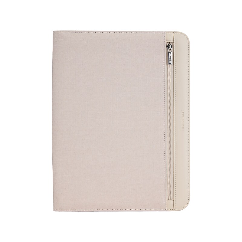 Bond Street Polyester/Vegan Leather Writing Case with Zipper Closure, Taupe (WRC1503BS-TAUPE) image 1