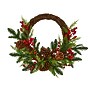 Nearly Natural 22-in Mixed Pine and Cedar Artificial Wreath (4360)~#|#~BF88F49E-541F-4980-908D734F621AEA76_sc7